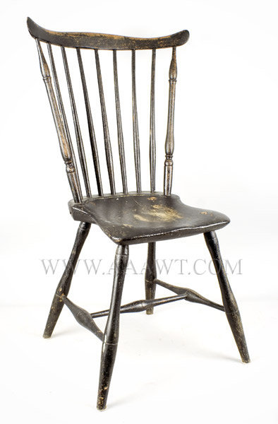 Fan Back Windsor Side Chair, Old Black Paint
Rhode Island
Circa 1795, entire view